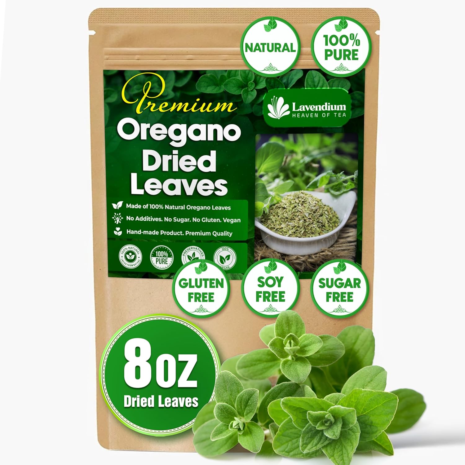 Premium Dried Oregano Leaves – 100% Pure, Non-GMO, Gluten-Free, Vegan – Aromatic Herb for Cooking, Seasoning, Sauces, and Pizza