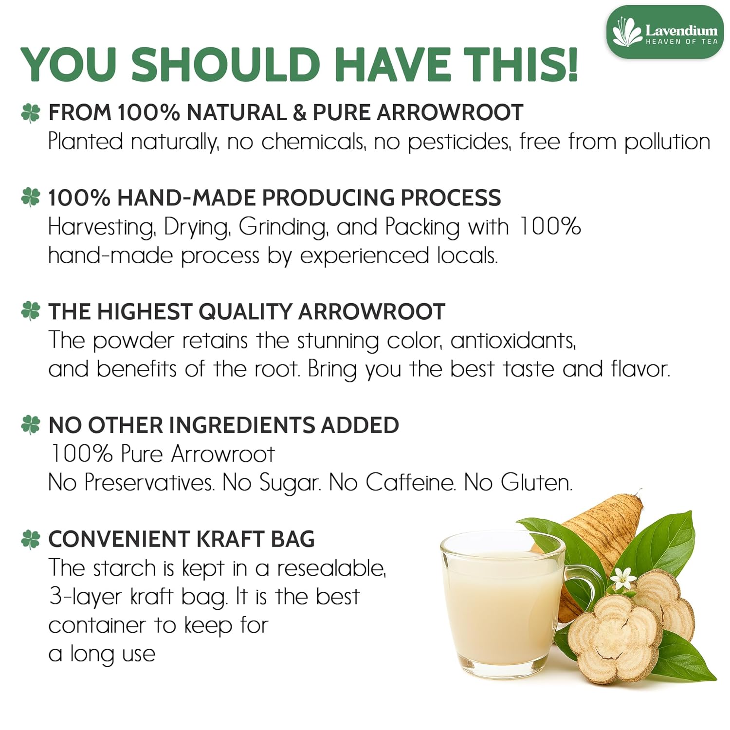 Premium Arrowroot Starch Powder – 17.6oz Resealable Bag, Gluten-Free, Non-GMO, Premium Plant-Based Thickener for Cooking, Baking & Frying.