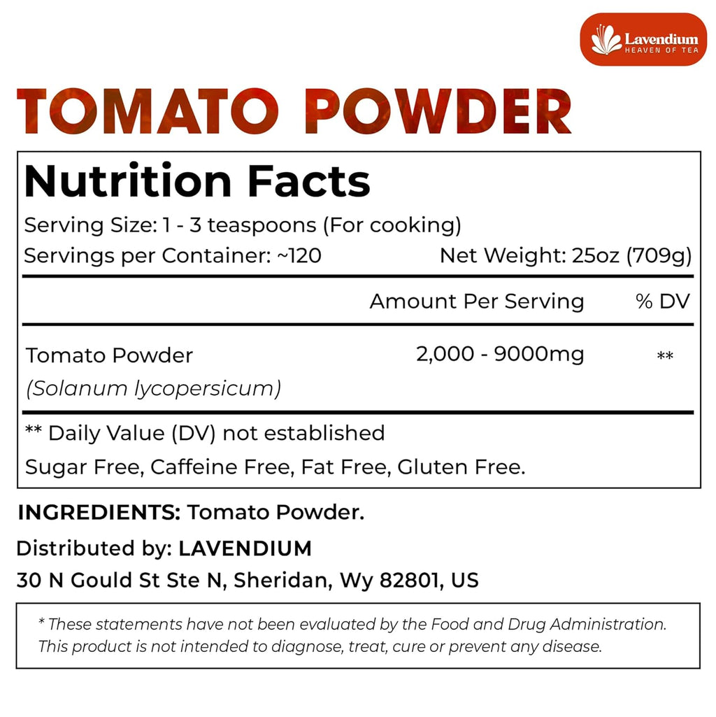 Premium Tomato Powder – 100% Pure Dehydrated Tomato – Non-GMO, Vegan, Gluten-Free, No Additives – Rich Color & Flavor – Great for Cooking, Seasoning, Sauces & More