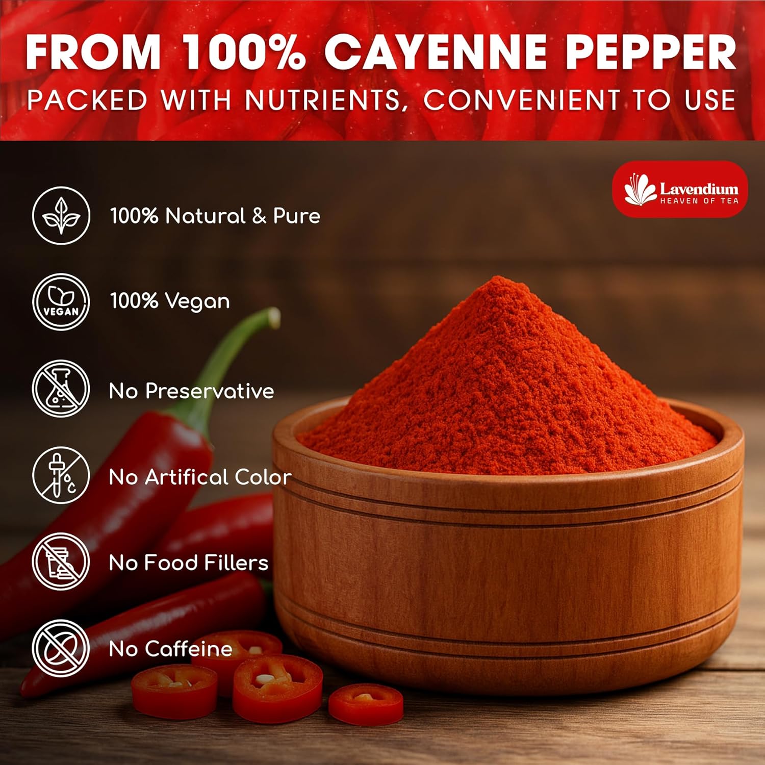 Premium Cayenne Pepper Powder– Pure Ground Red Pepper, Bold and Spicy Flavor