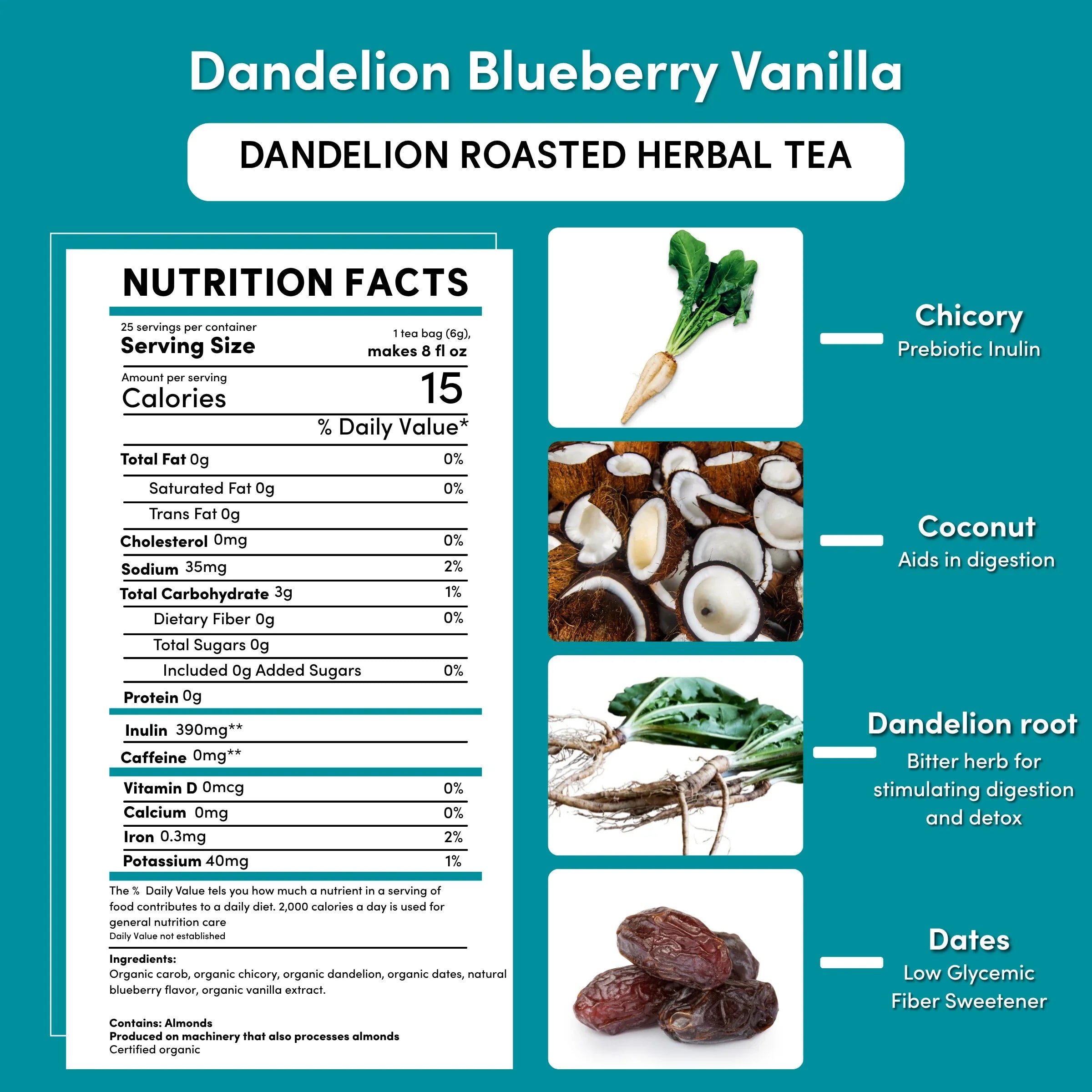 Dandelion Blueberry Vanilla Roasted Herbal Tea