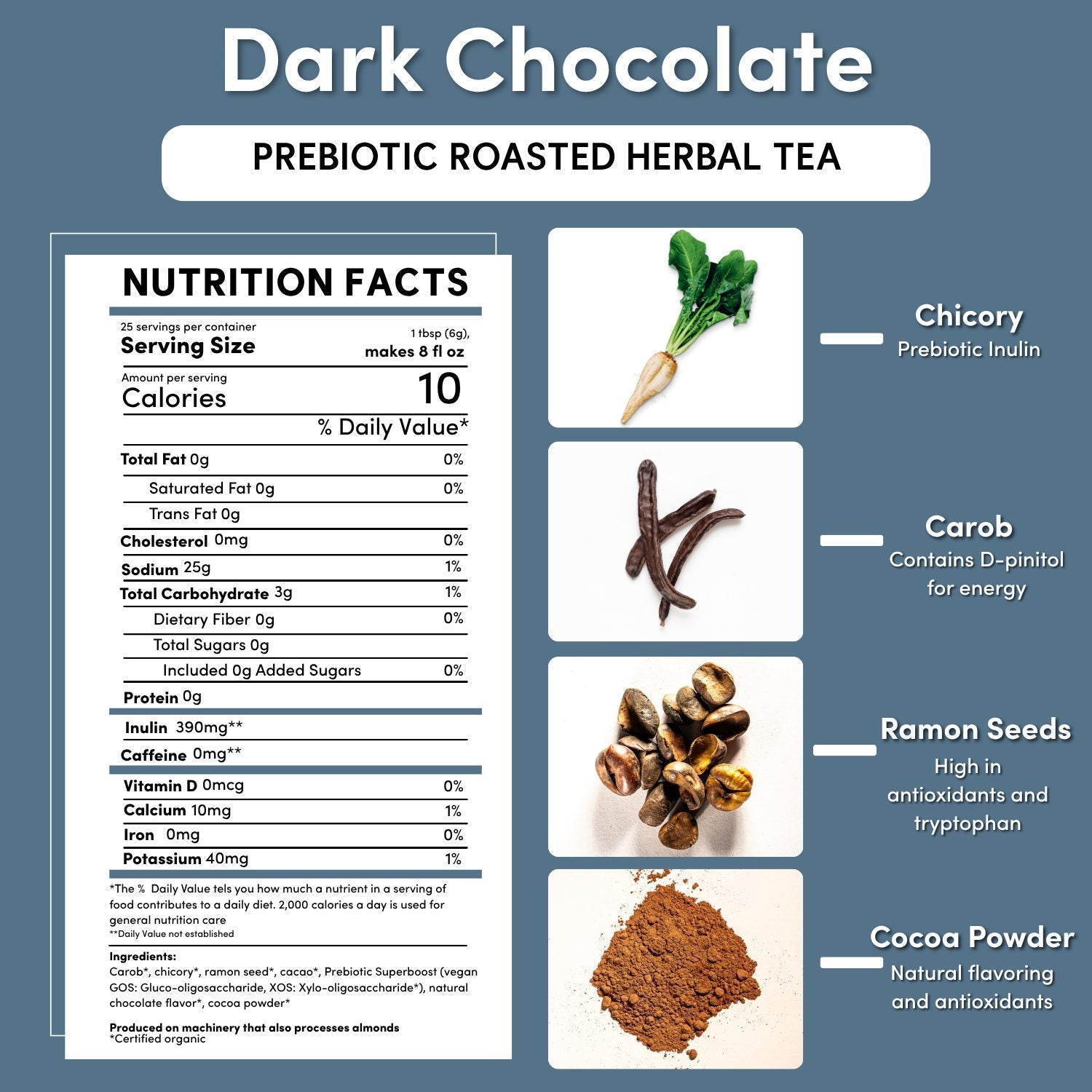 Dark Chocolate Prebiotic SuperBoost Herbal Tea