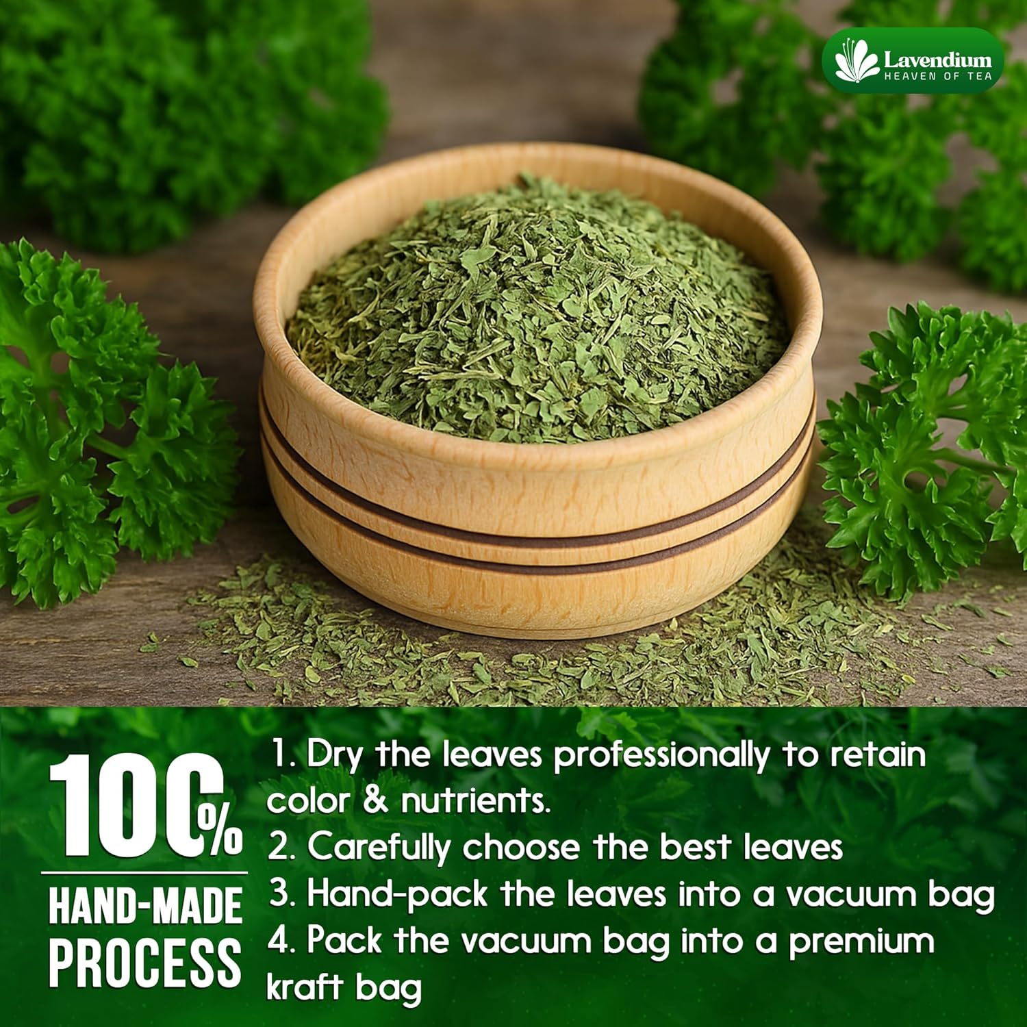 Premium Dried Parsley Leaves – 100% Pure, Non-GMO, Gluten-Free, Vegan – Aromatic Culinary Herb for Cooking, Garnish, and Seasoning