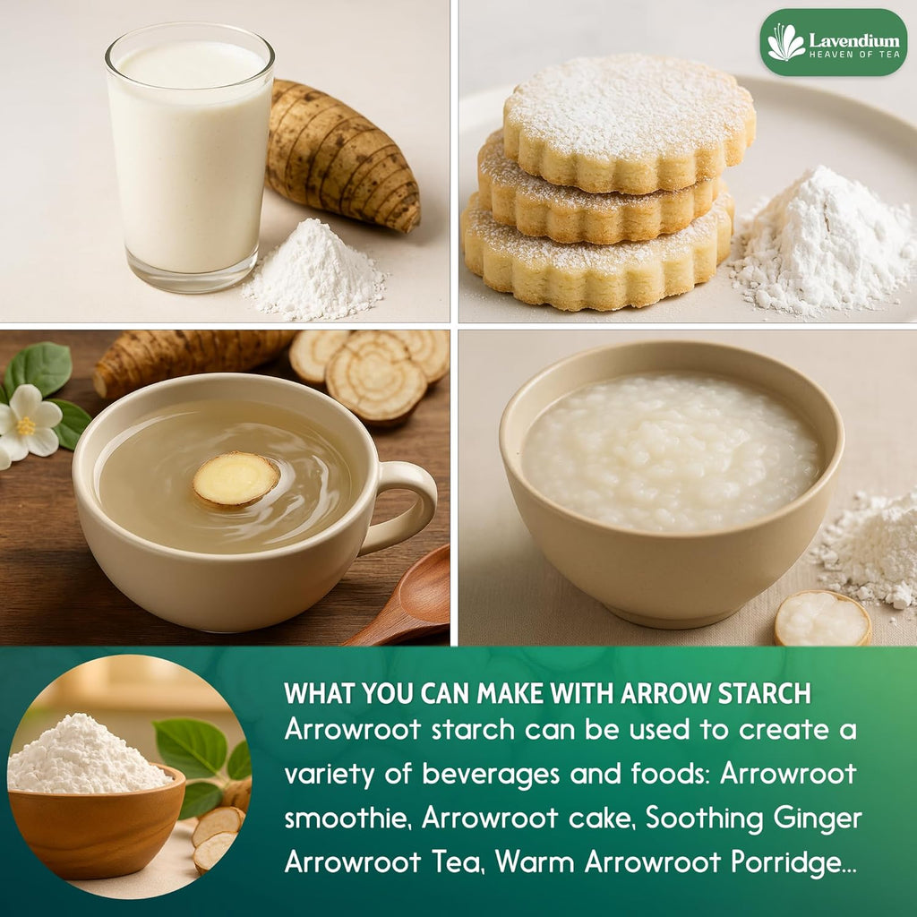 Premium Arrowroot Starch Powder – 17.6oz Resealable Bag, Gluten-Free, Non-GMO, Premium Plant-Based Thickener for Cooking, Baking & Frying.