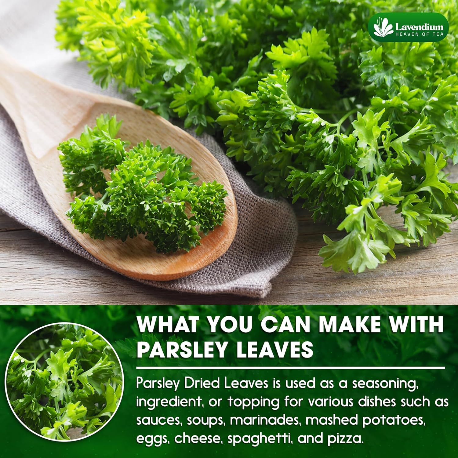 Premium Dried Parsley Leaves – 100% Pure, Non-GMO, Gluten-Free, Vegan – Aromatic Culinary Herb for Cooking, Garnish, and Seasoning