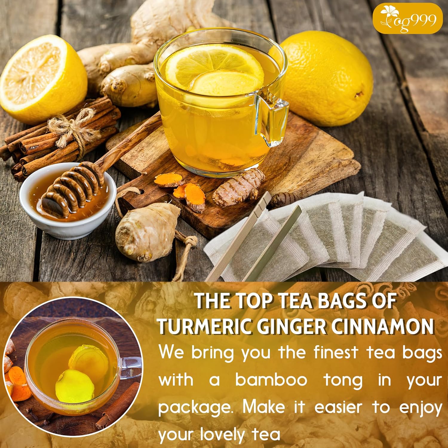 Turmeric & Moringa Wellness Duo – Turmeric Ginger Cinnamon Tea & Moringa Leaf Tea Bags for Daily Balance