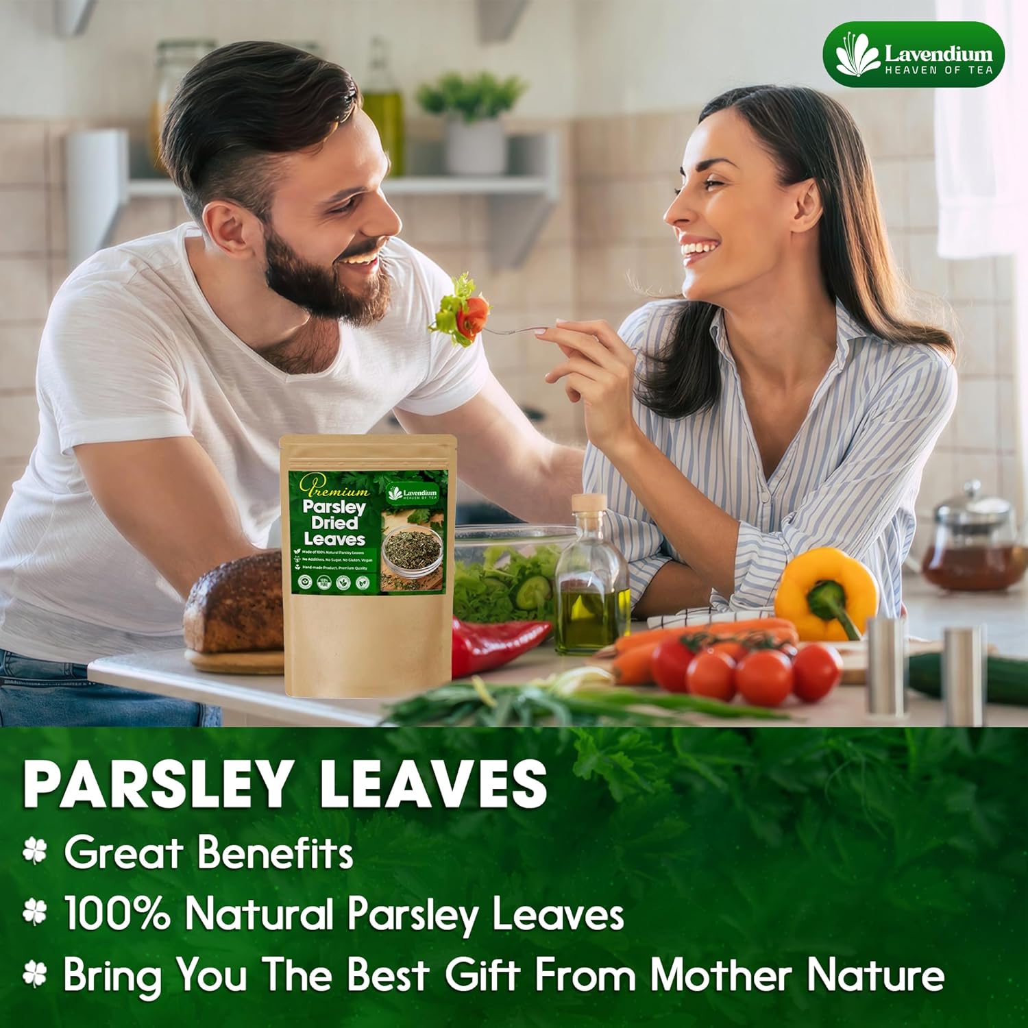 Premium Dried Parsley Leaves – 100% Pure, Non-GMO, Gluten-Free, Vegan – Aromatic Culinary Herb for Cooking, Garnish, and Seasoning