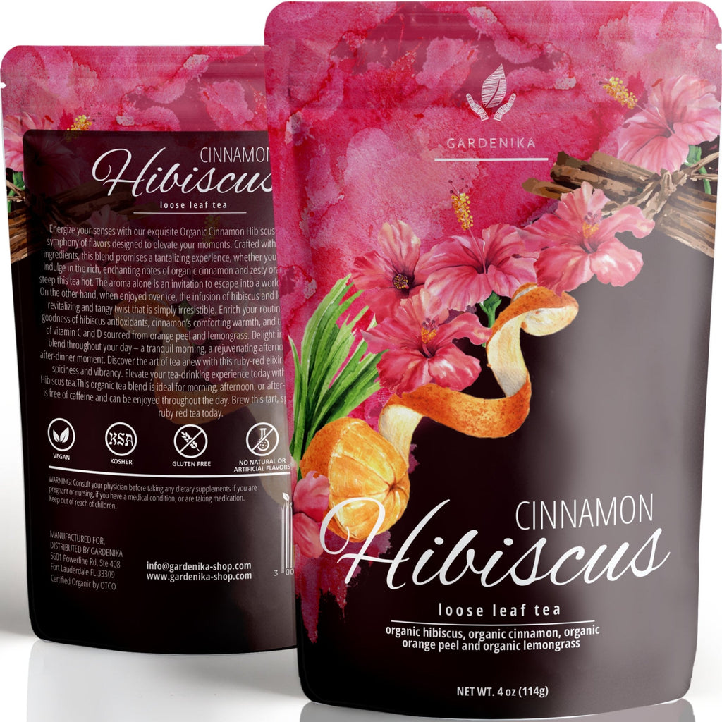 Cinnamon Hibiscus Tea, Antioxidant-Rich Herbal Blend | Organic
