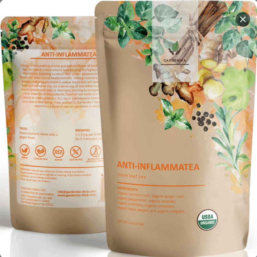 Anti-Inflammatory Tea, Turmeric Ginger Herbal Blend | Organic & Kosher