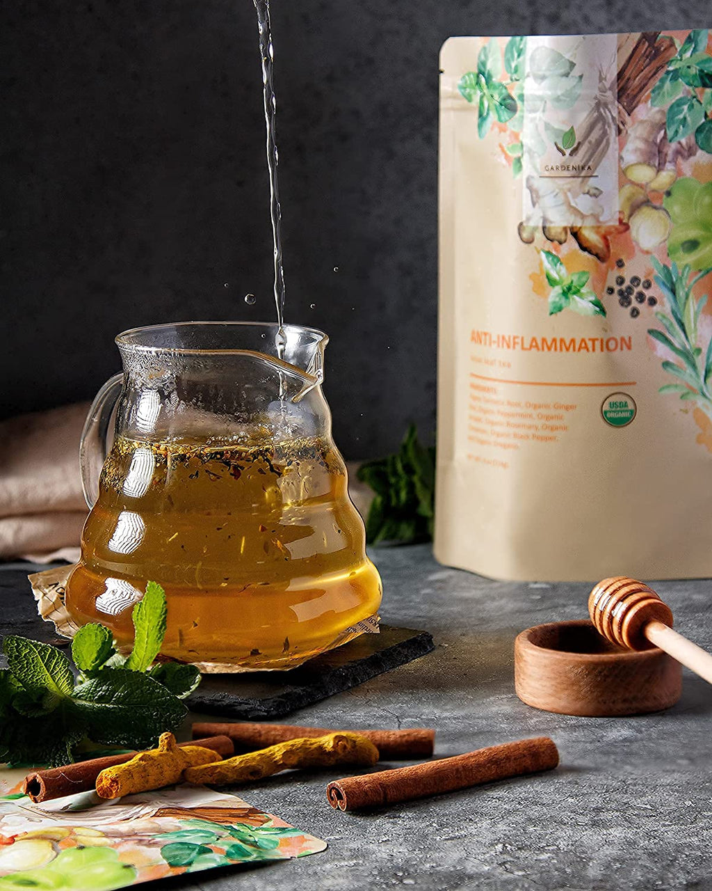 Anti-Inflammatory Tea, Turmeric Ginger Herbal Blend | Organic & Kosher