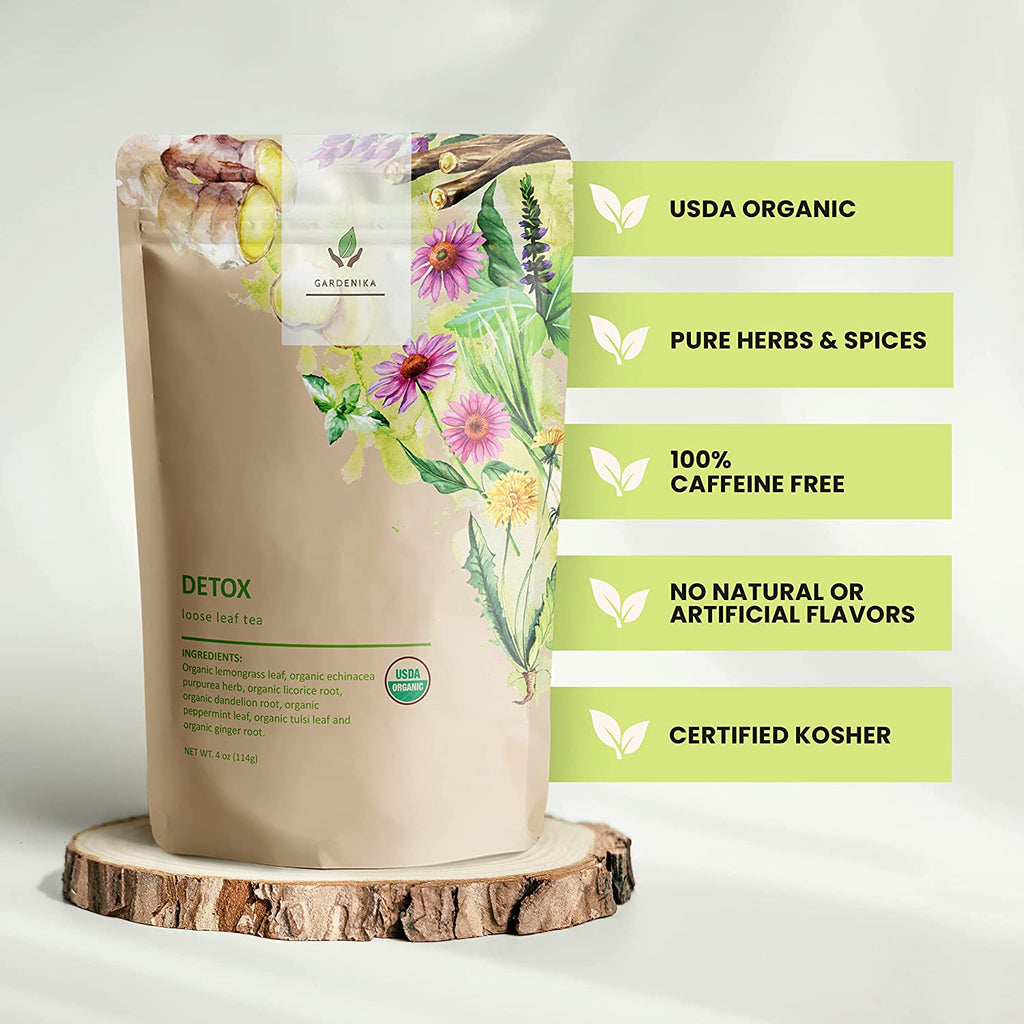 Detox Tea, Ayurvedic Cleanse with Dandelion & Lemongrass | Organic